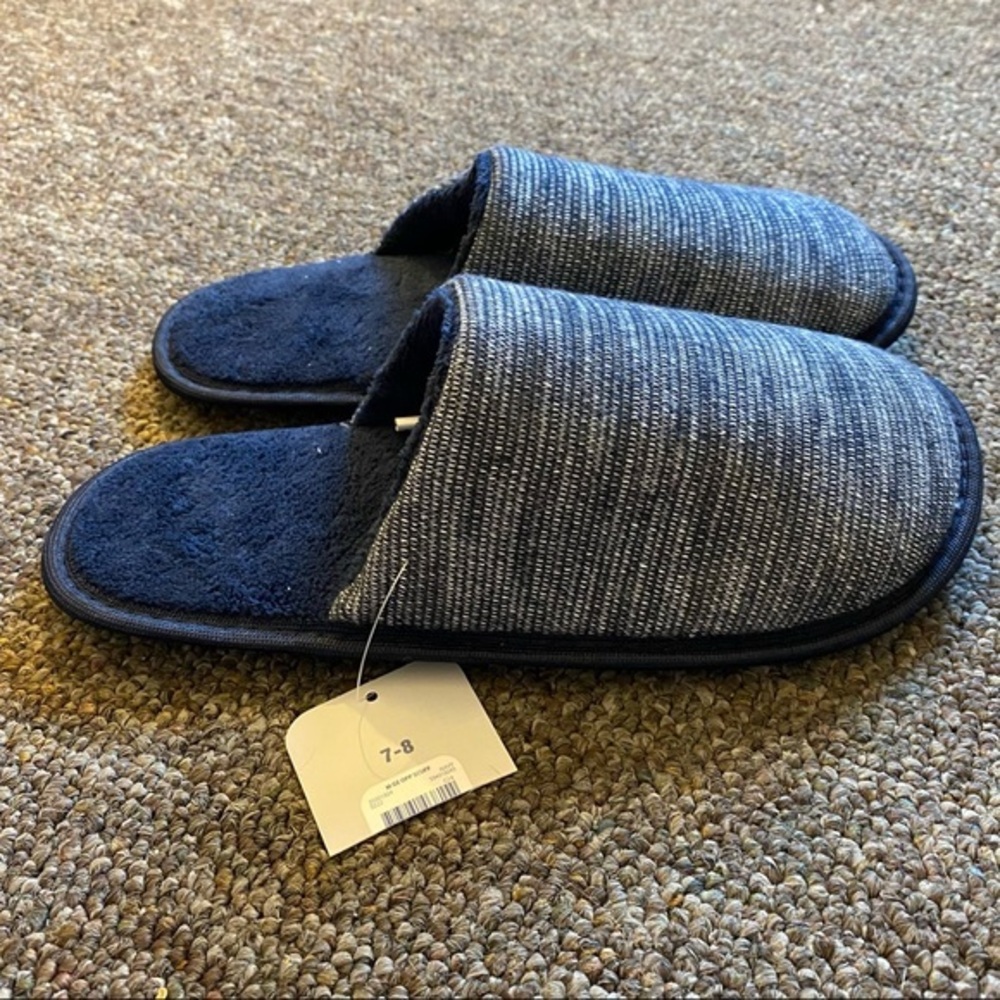 George Shoes Slippers Mens Size 7-8 New Slip On Blue Flats Loafers